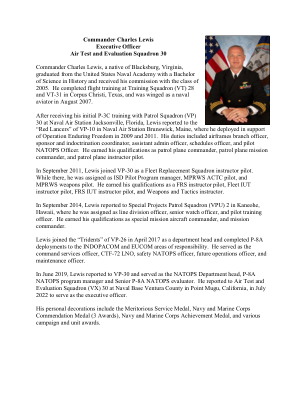 指挥官 Charles Lewis 空军执行官... - NAVAIR